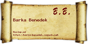 Barka Benedek névjegykártya