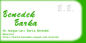 benedek barka business card